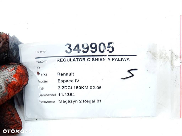 REGULATOR CIŚNIENIA PALIWA RENAULT ESPACE IV (JK0/1_) 2002 - 2022 2.2 dCi (JK0H) 110 kW [150 KM] - 6