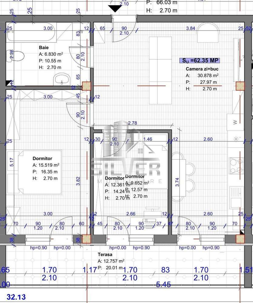 Apartament cu 3 camere+terasa de 13 mp! - Imagine principală: 5/9