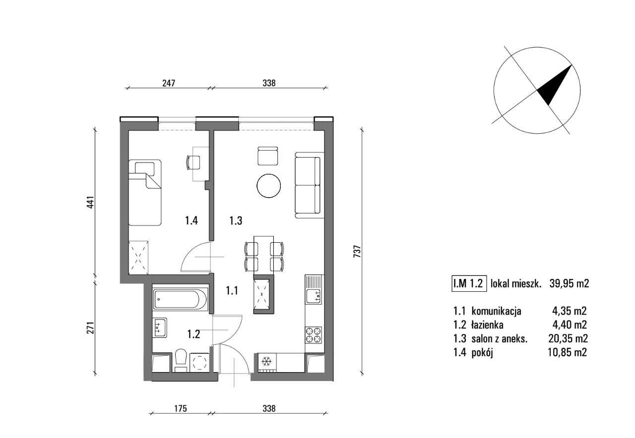 Apartament na I piętrze I.M 1.2 Satis House - Pełny obrazek: 3/8