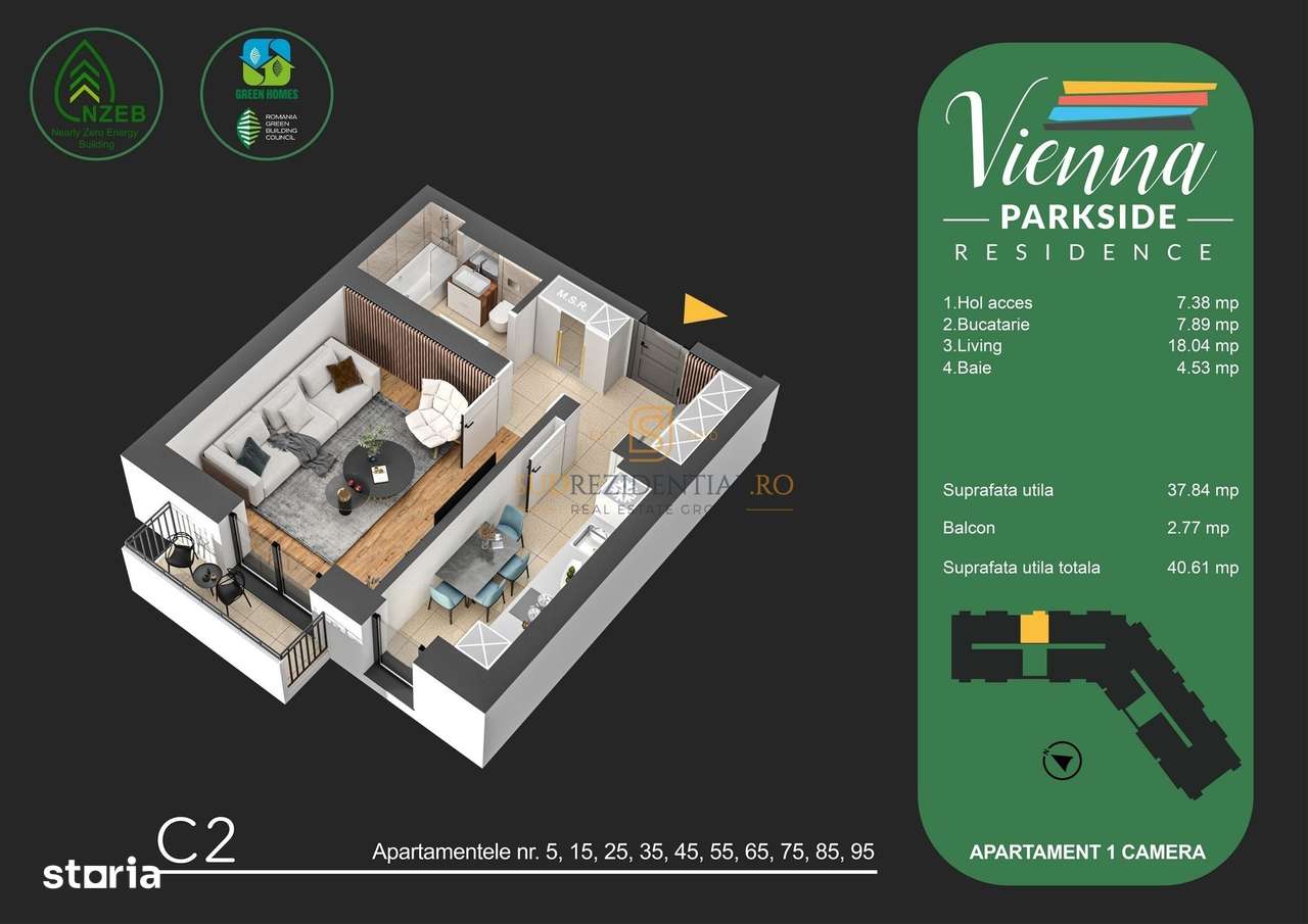 Garsoniera noua, imobil certificat Green Homes, Metalurgiei,Comision 0 - Imagine principală: 4/20