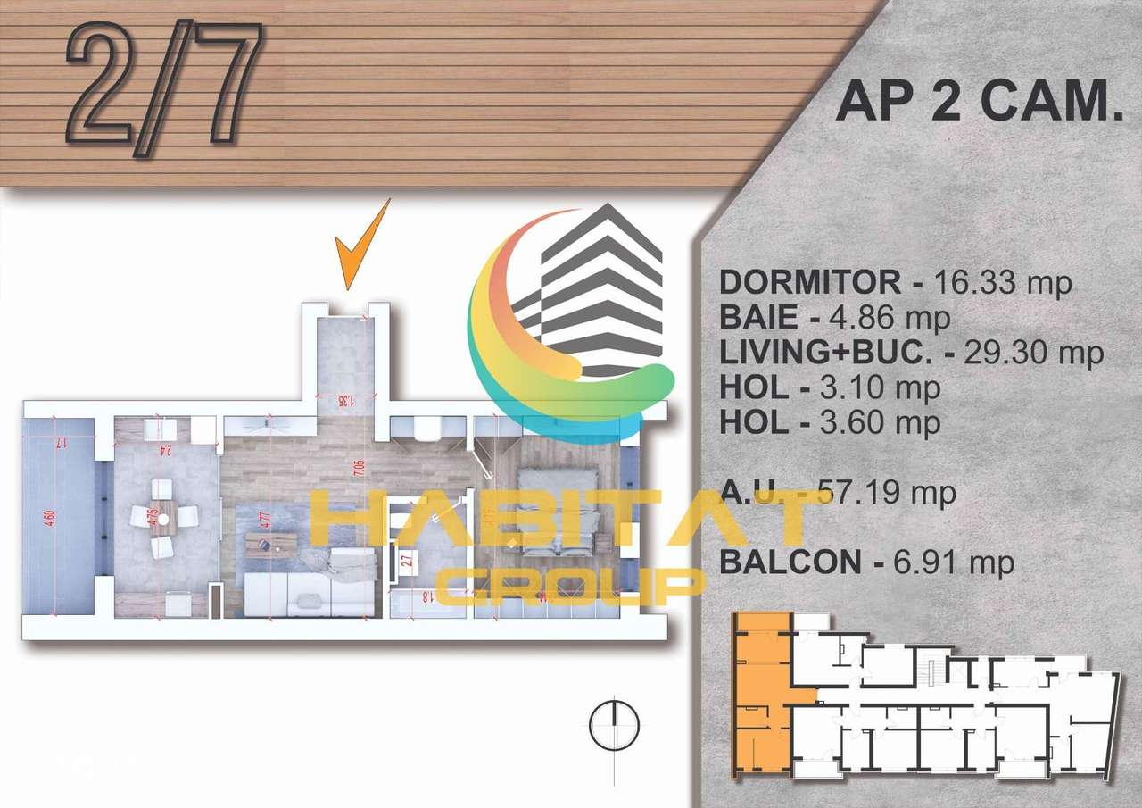 Vand 2 camere in zona Piata Alba Iulia - Imagine principală: 5/12