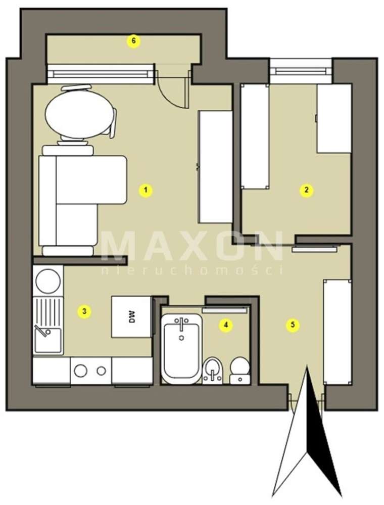 2 pok. z widokiem na zieleń przy parku - Pełny obrazek: 5/8