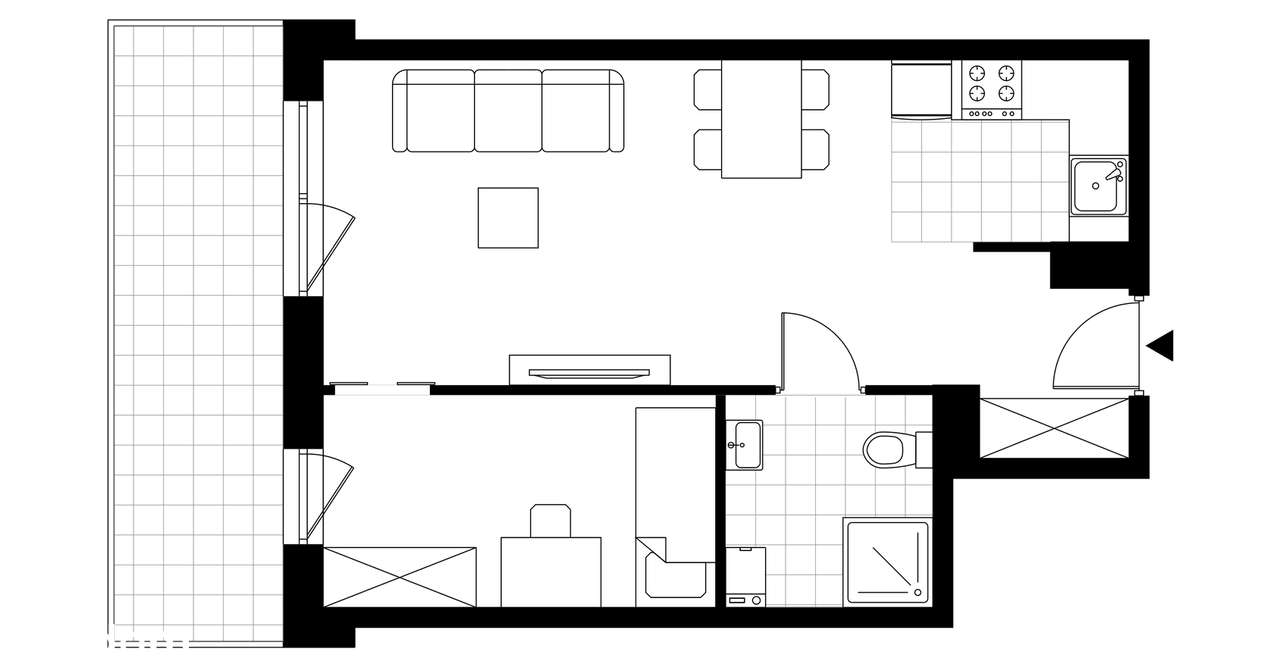 2-pokojowe mieszkanie 40m2 + taras Bez Pośredników - Pełny obrazek: 4/9