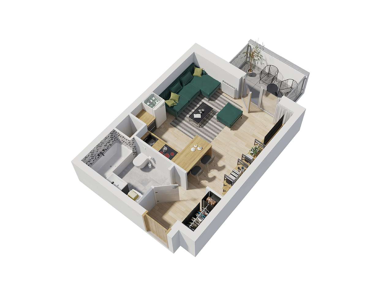 Mieszkanie na sprzedaż, 1 pokój, 27 m², Buk