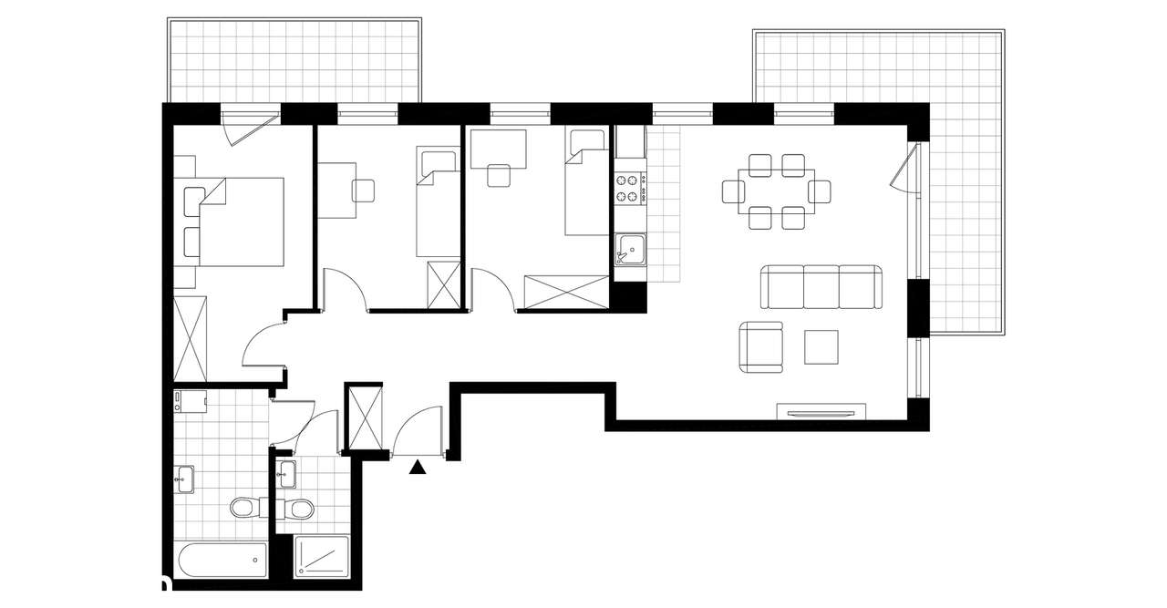 4-pokojowe mieszkanie 77m2 + 2 balkony - Pełny obrazek: 3/8