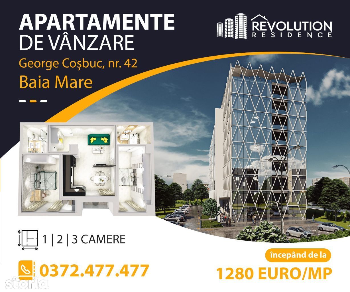 NEW! COMISION 0% - Apartament 3 camere - George Cosbuc 42, Baia Mare