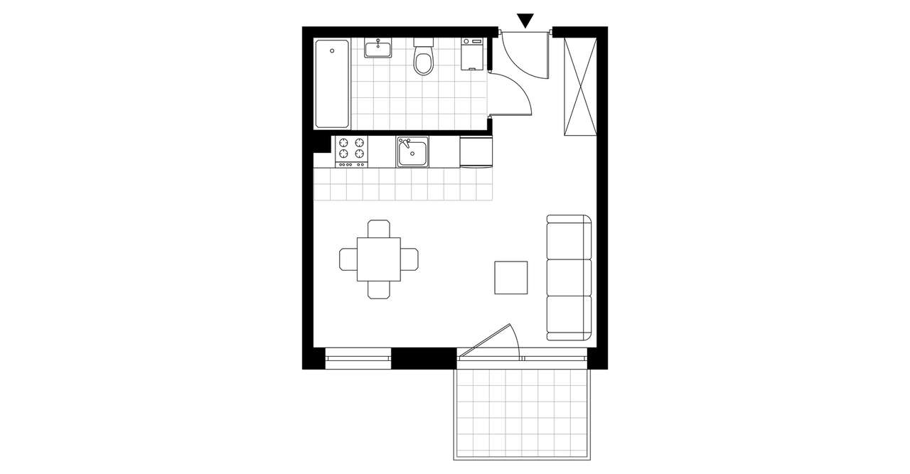 1-pokojowe mieszkanie 28m2 + balkon Bez Prowizji - Pełny obrazek: 3/7