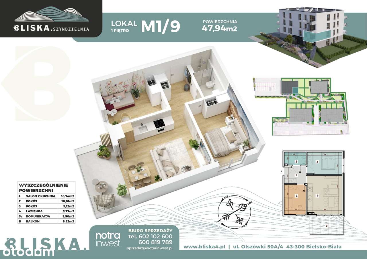 Bliska4.Szyndzielnia  | mieszkanie 3-pok. | M1/9 - Pełny obrazek: 2/8
