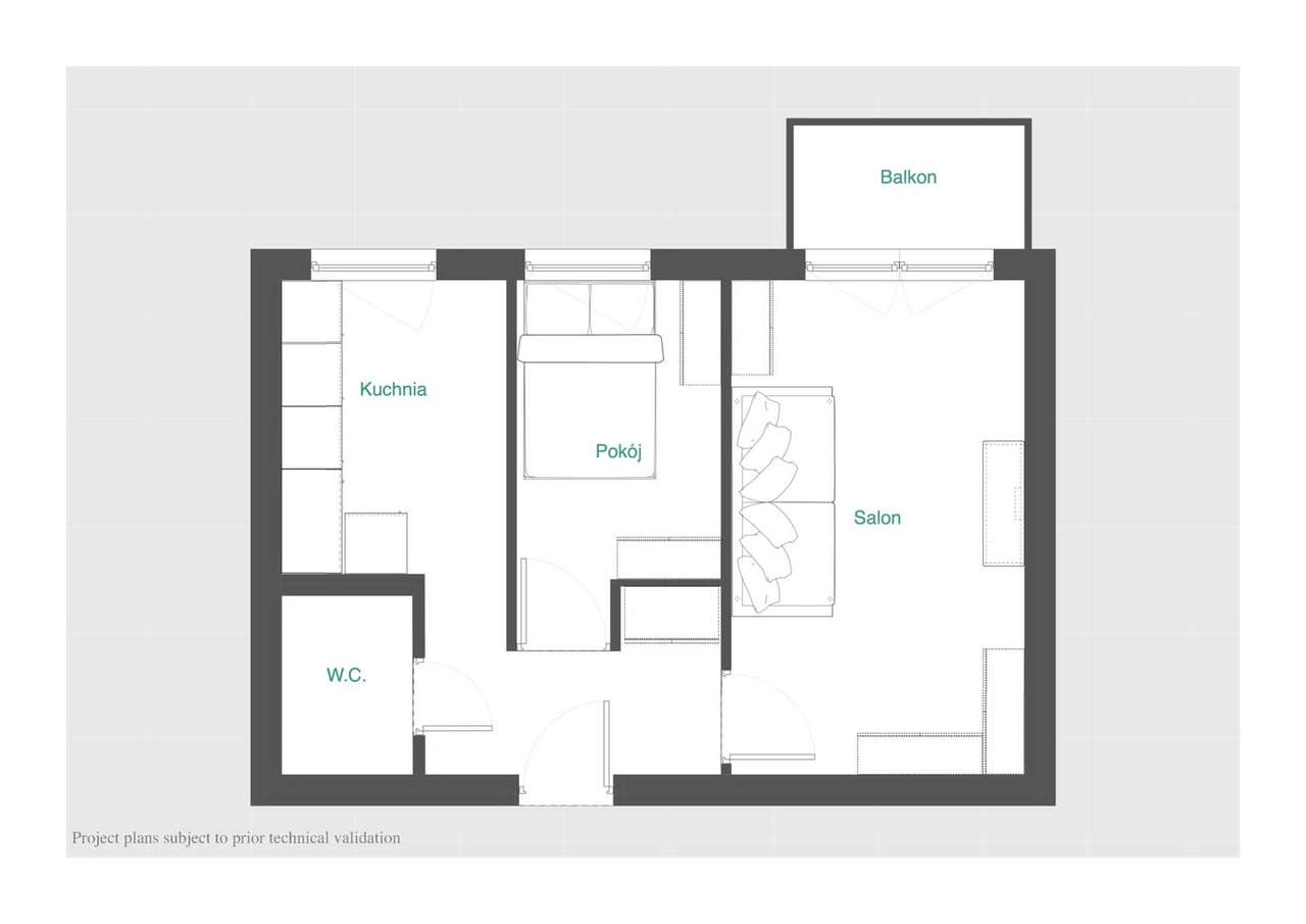 Mieszkanie 2 pokoje z balkonem, spokojna okolica - w trakcie remontu-9
