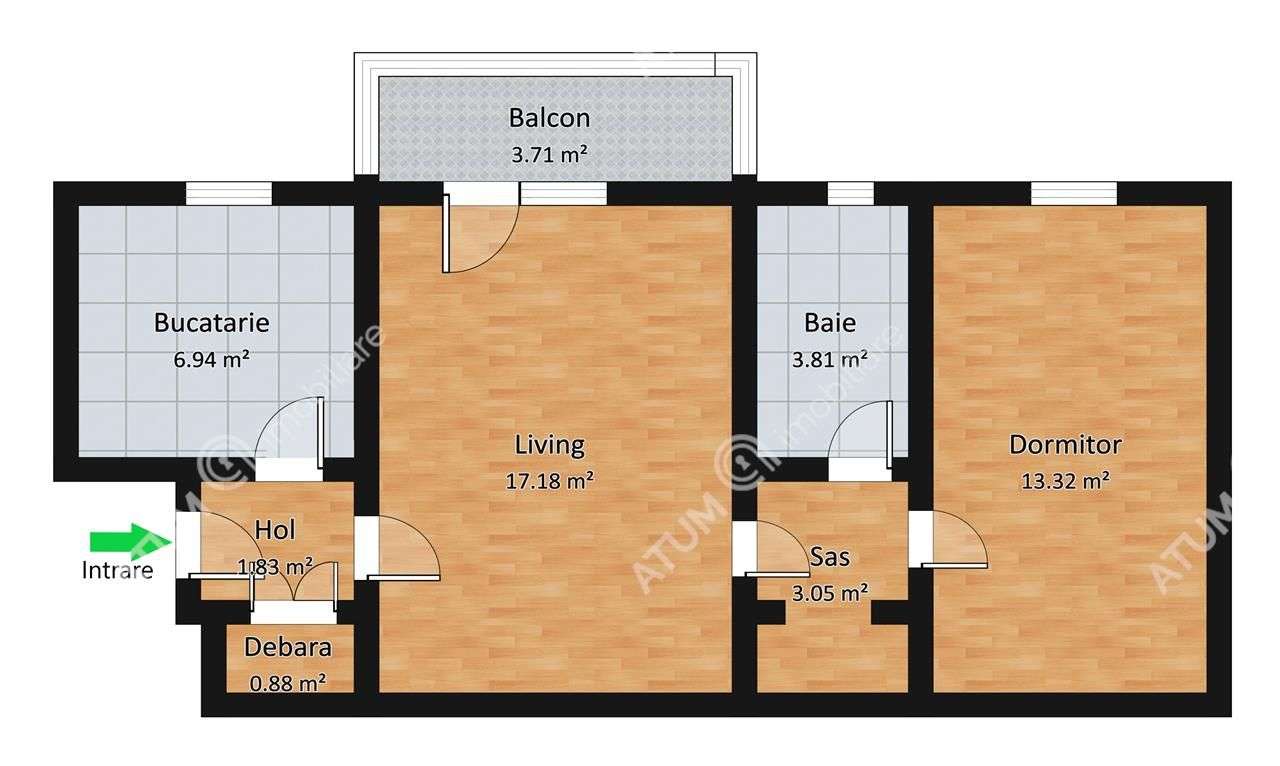 Apartament cu 2 camere balcon amplasat la etajul 2 din 4 zona Terezian-9