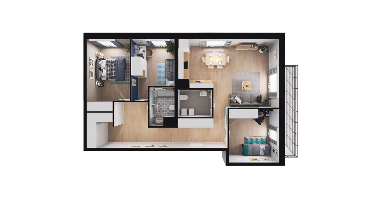 4-pokojowe mieszkanie 81m2 + taras Bezpośrednio - Pełny obrazek: 3/9