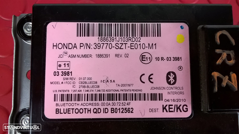 Modulo Bluetooth - 39770-SZT-E010-M1 / 10R-033981 [Honda CR-Z (ZF)] - 2