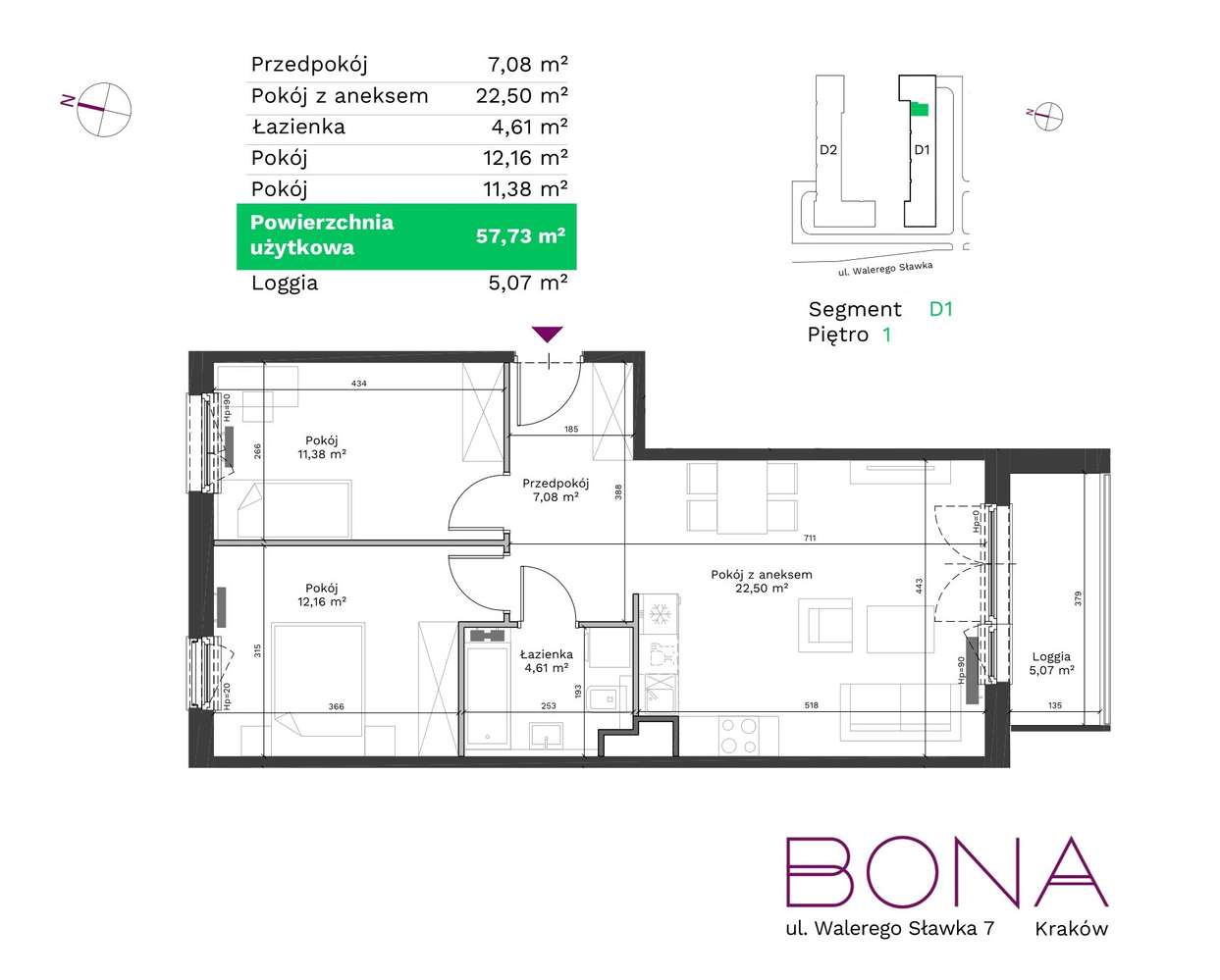 Bez prowizji | Bez PCC | 3 pokoje | Bona - W. Sławka | Garaż | Komórka-3