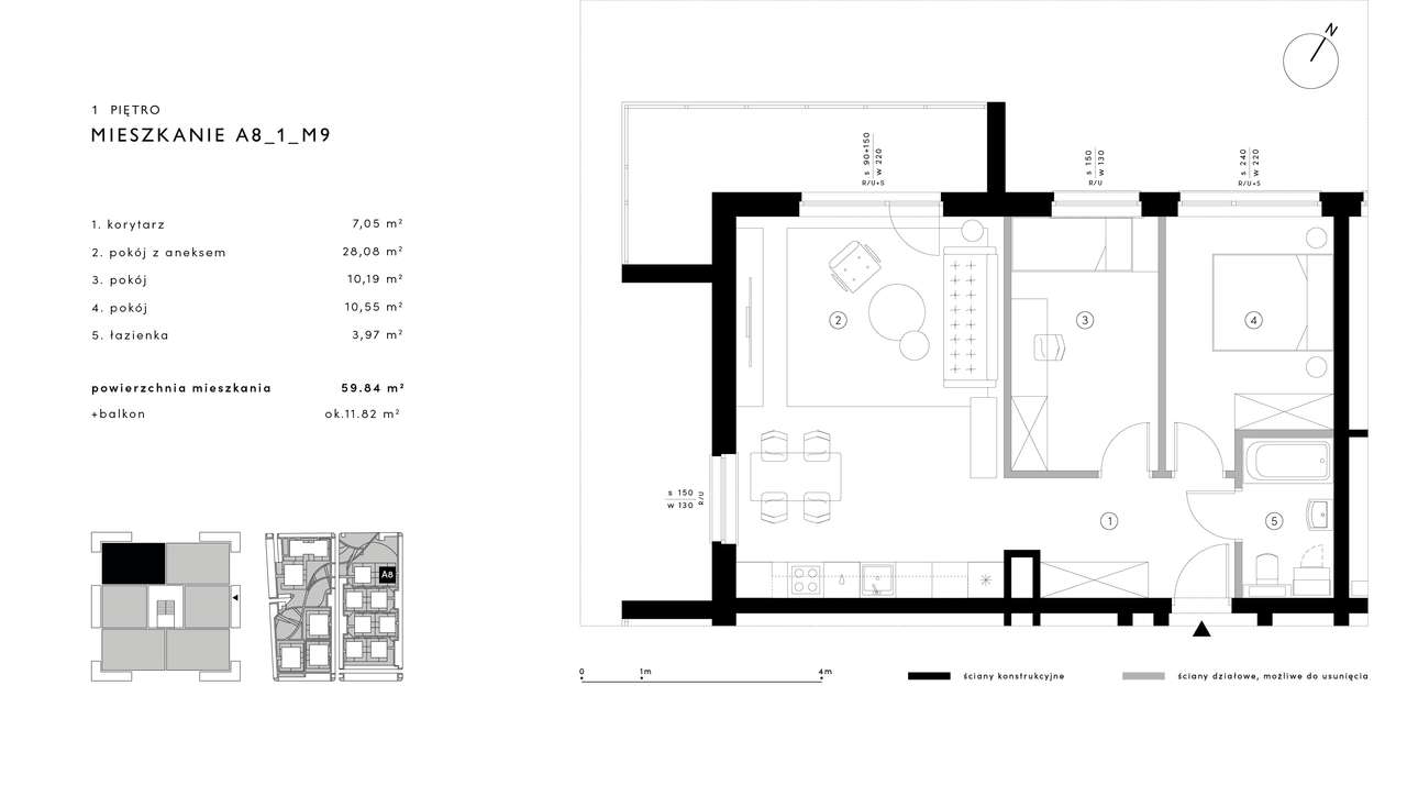 A1_1_M9, 3 pokoje, gotowe do odbioru! - Pełny obrazek: 4/9
