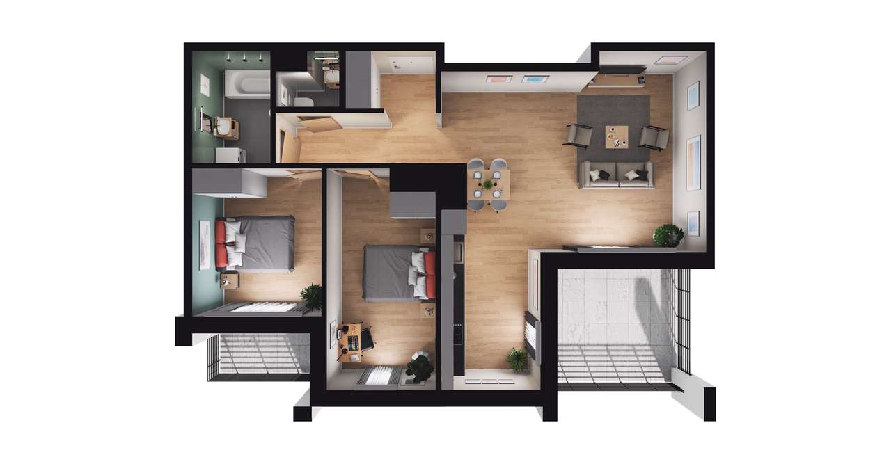 Bulvar Apartments | mieszkanie 3-pok. | G.3.24 - Pełny obrazek: 3/9