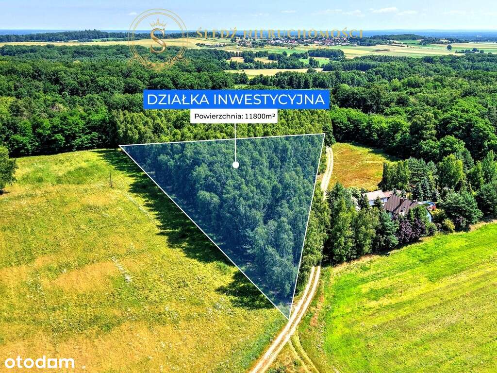 1,2 ha Działka Budowlana 45 min od Wrocławia + Las-1
