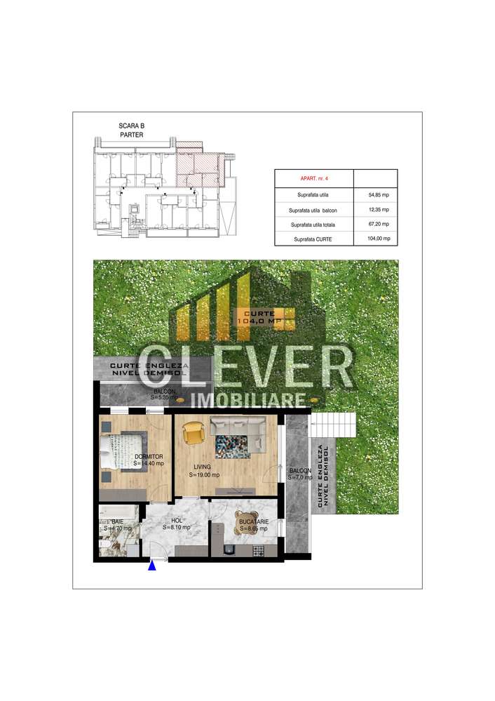 Apartament 2 camere cu Gradina 104mp Th Pallady Sector 3 - Imagine principală: 3/5