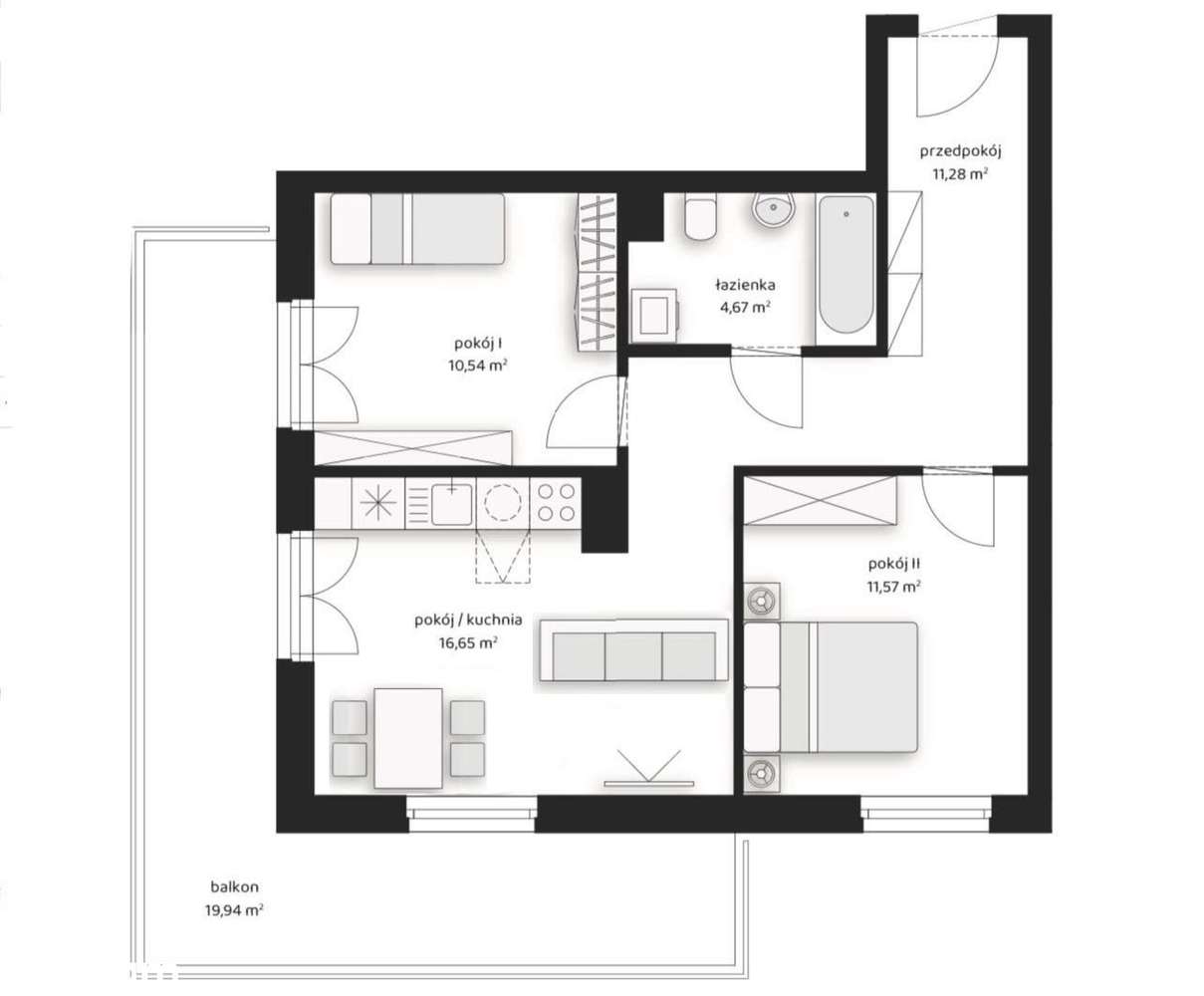BALKON ~20m2 + 3 świetnie nasłoneczne pokoje (Prądnik Biały)-2