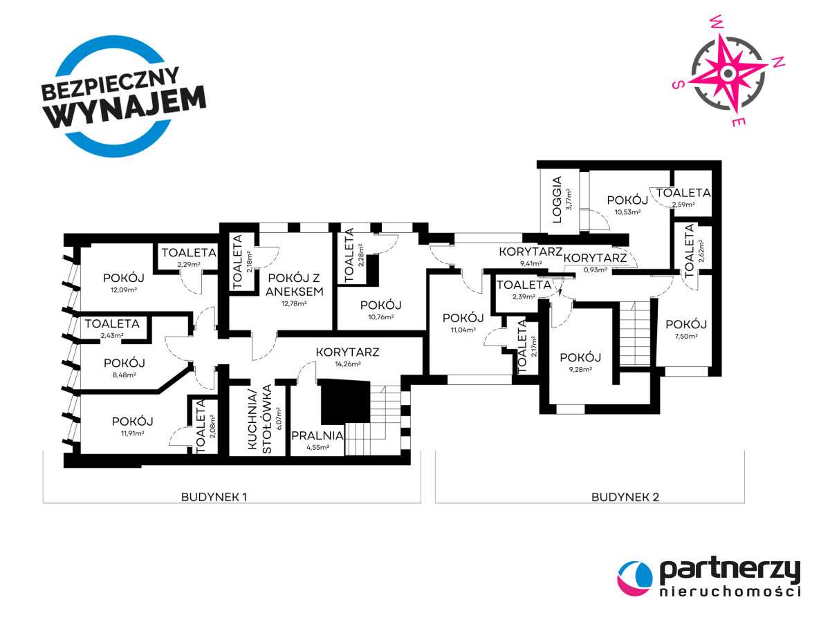 Cały budynek 7 pokoi z prywatnymi łazienkami! - Pełny obrazek: 5/20