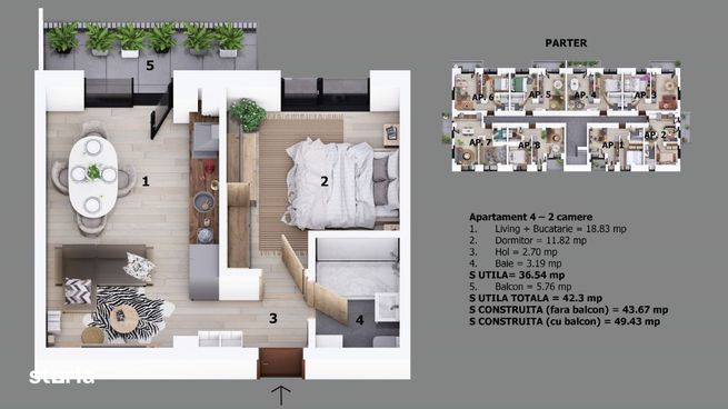 Apartament 2 camere | Ion Creanga / Nichita Stanescu Odaile 500m DN1-6