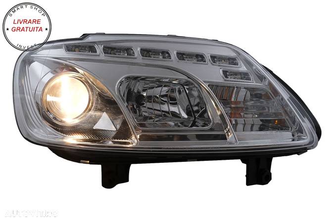 Faruri LED DRL DAYLIGHT VW Touran 1T Caddy (02.2003-10.2006) Crom- livrare gratuita - 6