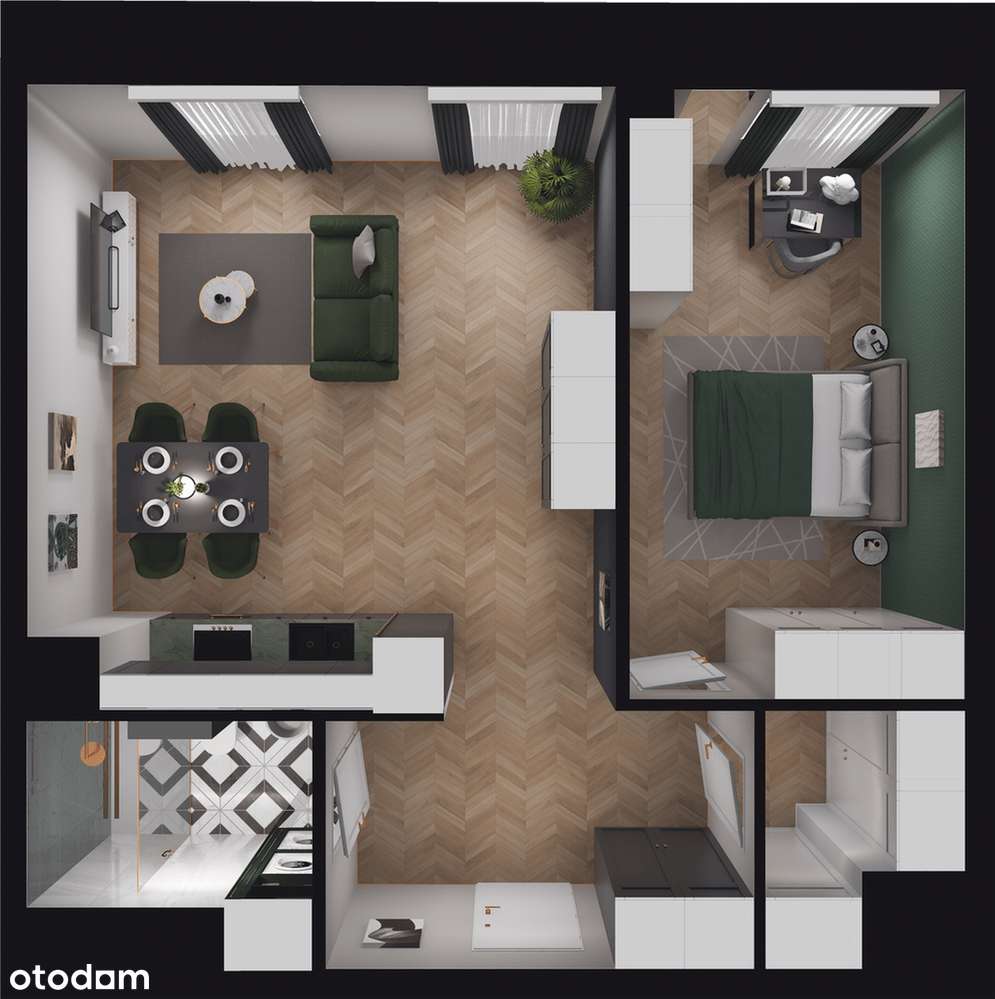 Kolejova 1 | mieszkanie 2-pok. | B.01.05 - Pełny obrazek: 3/9