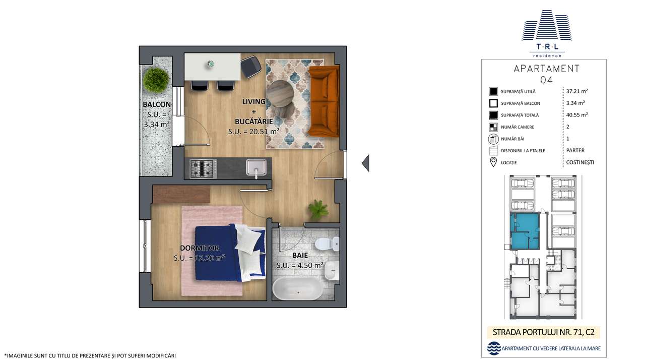 Apartament 04-C2, prima linie cu vedere la mare,Costinesti-6