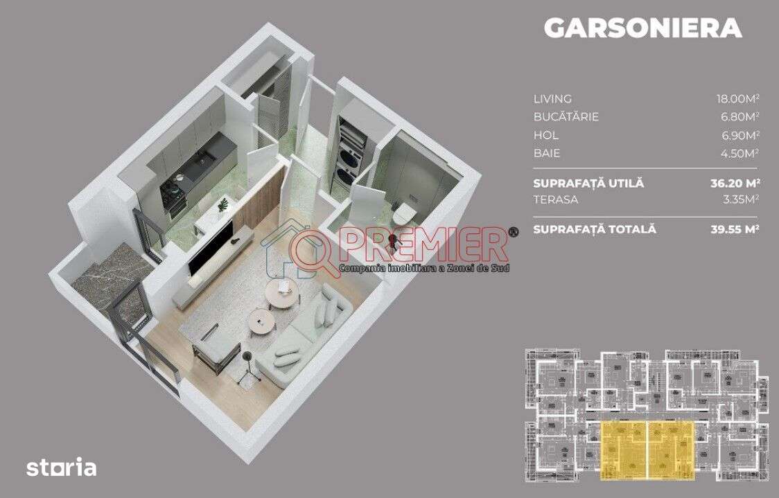 Oltenitei - Parc Laurentiu Raiciu - Garsoniera decomandata - Imagine principală: 3/5