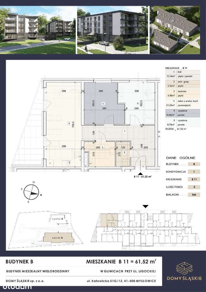 B11 - 3 pokoje + pom.gosp + balkon - Pełny obrazek: 3/8