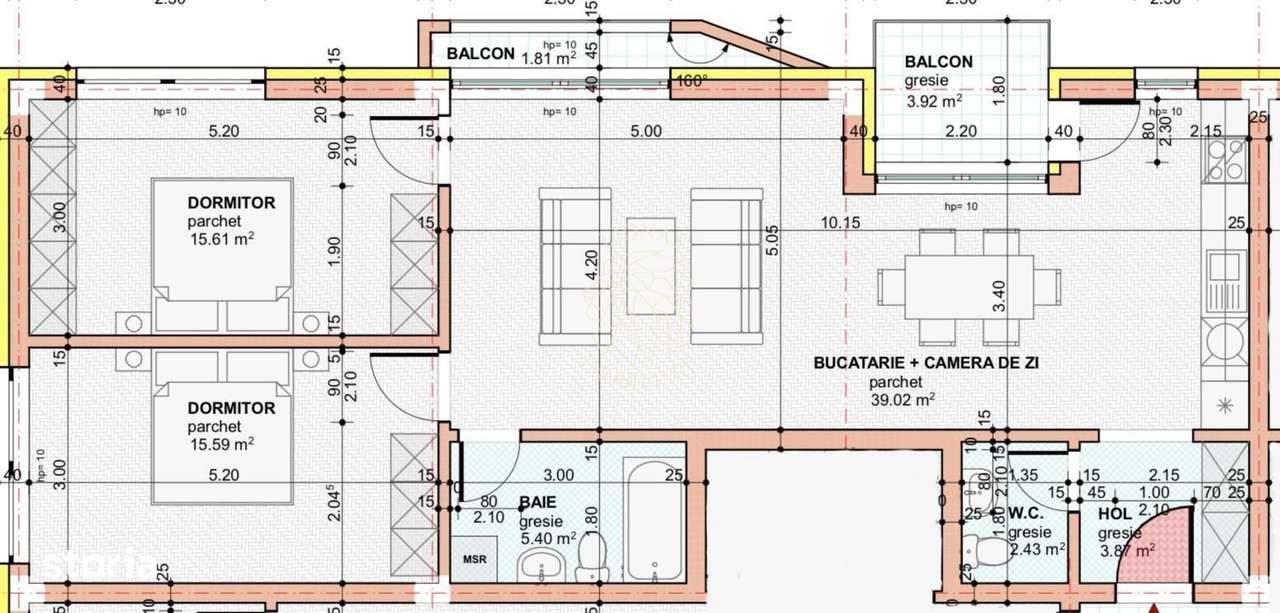 OFERTA! Apartament Finisat 3 camere 81,9mp-etaj 1-Zona Pensiunea Terra — fotografia 1