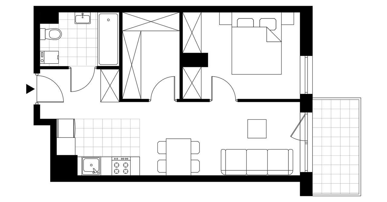 2-pokojowe mieszkanie 41m2 + balkon Bez Prowizji - Pełny obrazek: 3/8