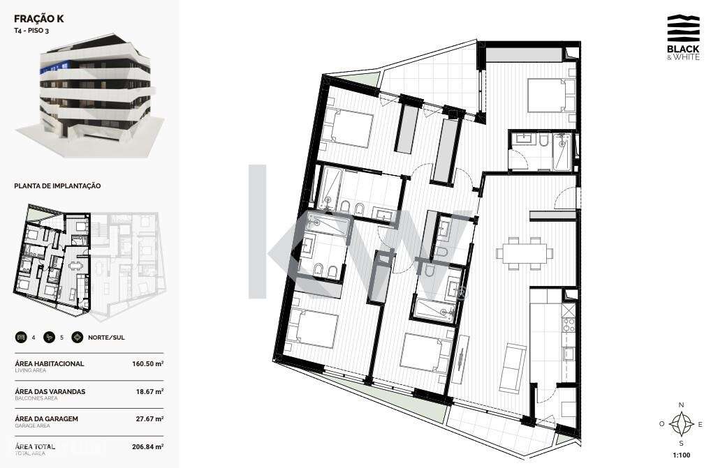APARTAMENTO T4  EMPREENDIMENTO BLACK & WHITE - FRAÇÃO K-19