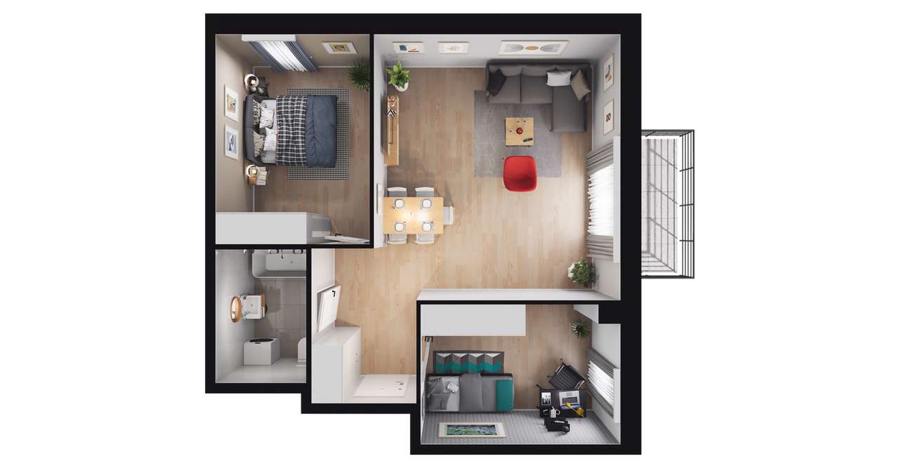 3-pokojowe mieszkanie 53m2 + balkon Bez Prowizji - Pełny obrazek: 3/9