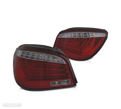 FAROLINS TRASEIROS LIGHTBAR LED PARA BMW E60 03-07 VERMELHO BRANCO ESCURECIDOS - 3