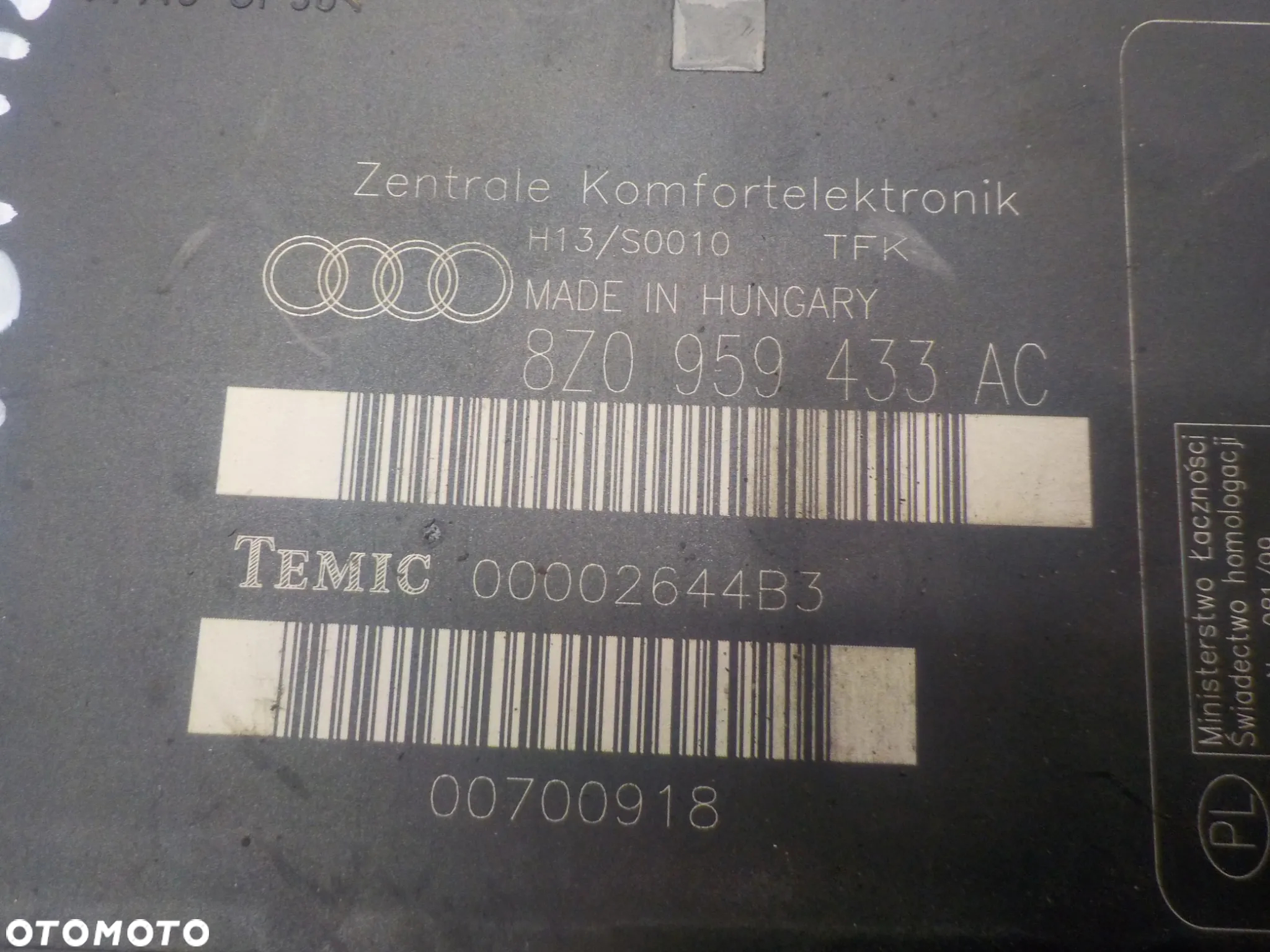 AUDI A2 MODUŁ STEROWNIK KOMFORTU 8Z0959433AC - 2