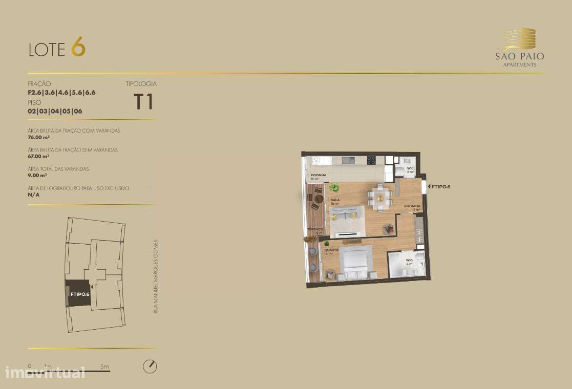 Apartamento T1 Novo c/ Lugar de Garagem em Afurada GN/02054/CO - Grande imagem: 4/7