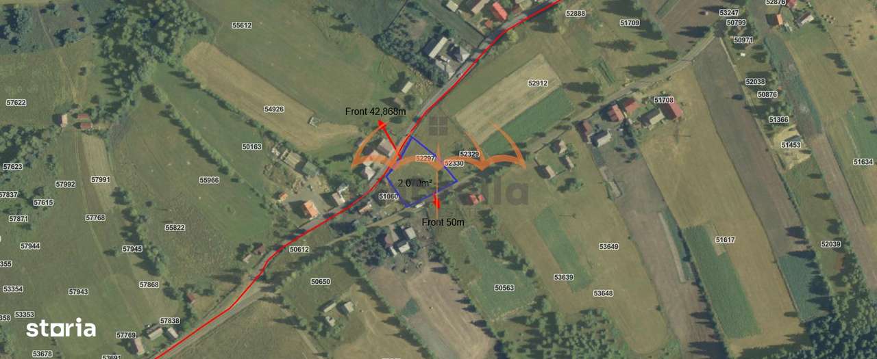 Teren de vanzare la intrare in Rasca Cluj 2.070m² - Imagine principală: 2/4