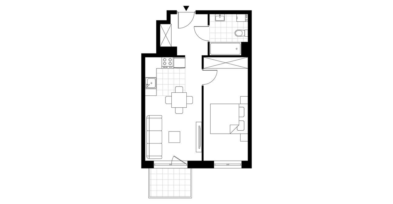 2-pokojowe mieszkanie 40m2 + balkon Bez Prowizji - Pełny obrazek: 4/9