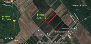 Sabareni, teren intravilan construibil 5,85 ha, intre 2 paduri