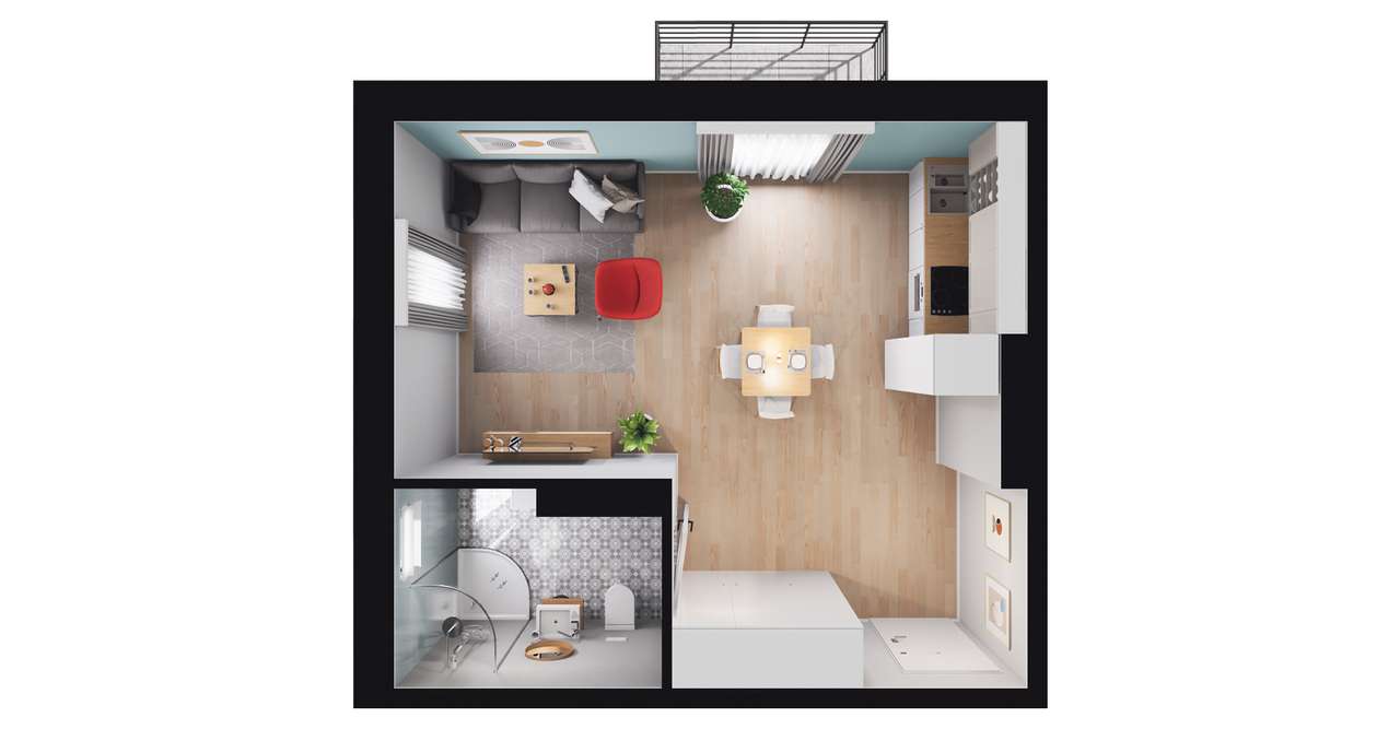 1-pokojowe mieszkanie 33m2 + balkon Bez Prowizji - Pełny obrazek: 2/8