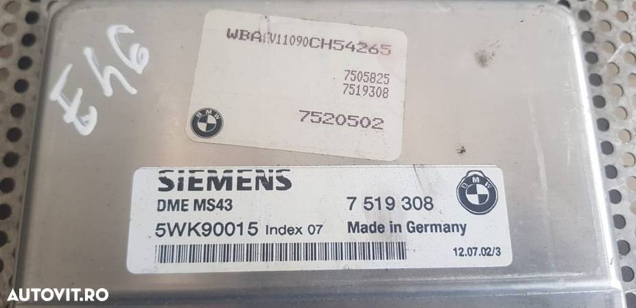 Calculator Motor ECU BMW X5 E53 3.0 Benzina BMW E46 2.2 Benzina - 5