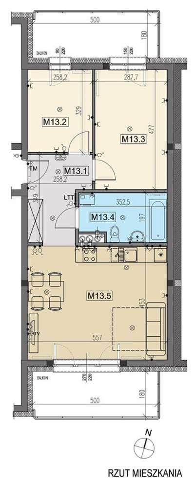 Nowe Centrum Września mieszkanie F1.M13 - Pełny obrazek: 1/6