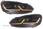 Faruri LED VW Golf 6 VI (2008-2013) Facelift G7.5 Design Negru Semnalizare Secvent- livrare gratuita - 9