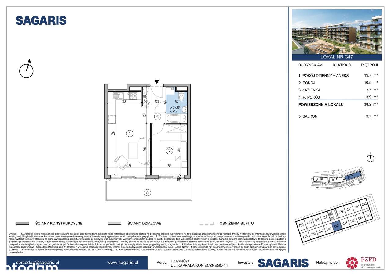 Essense Baltic Resort  | mieszkanie 2-pok. | C47 - Pełny obrazek: 4/11