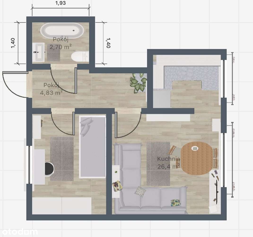 Mieszkanie 2-pokojowe złocień Właściciel 36,7 m2 - Pełny obrazek: 4/17