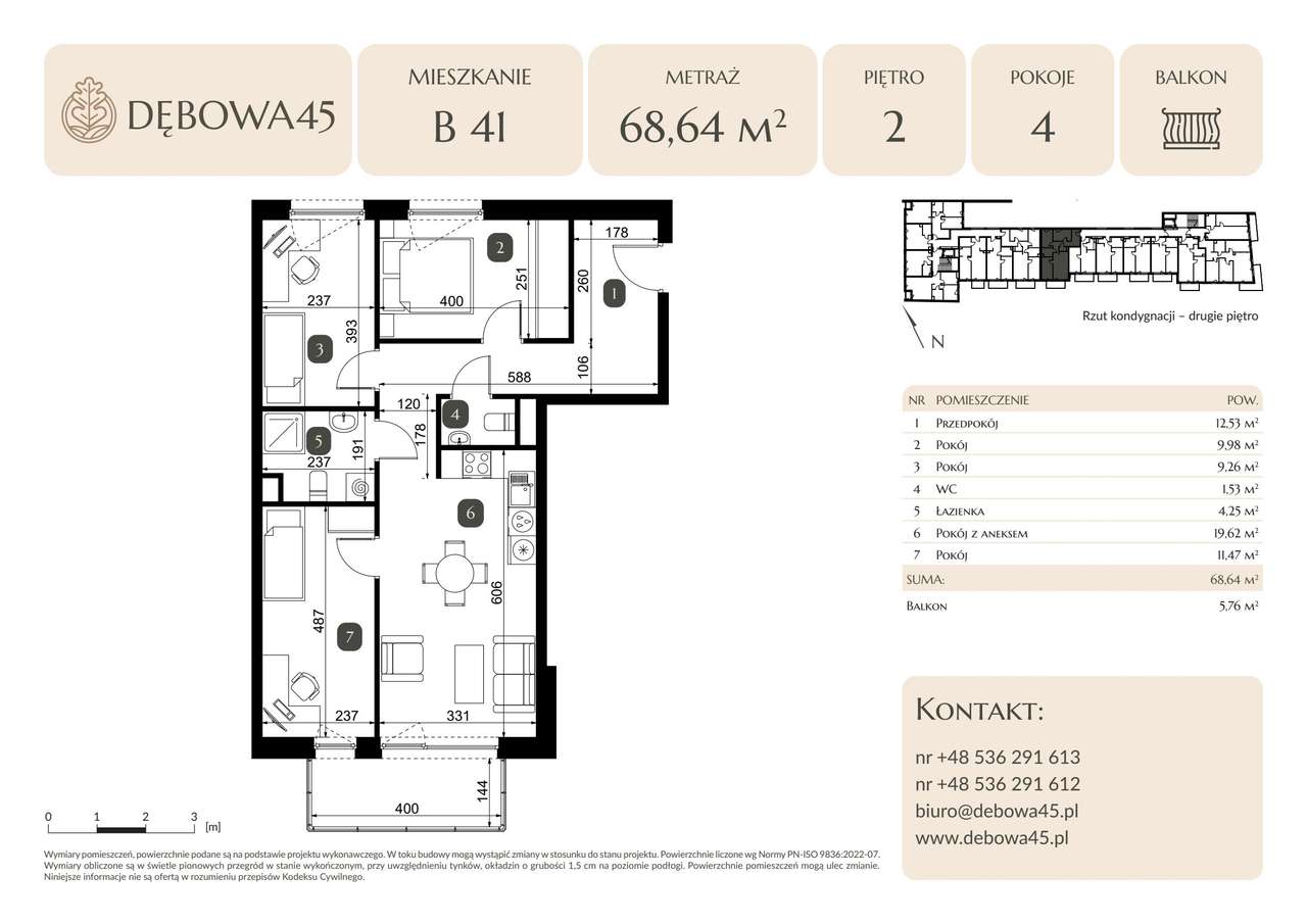 4-pokojowe mieszkanie 68m2 + balkon Bez Prowizji - Pełny obrazek: 2/7