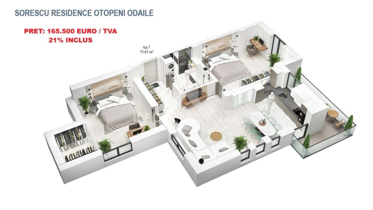 Apartamente cu 3 camere cu terasa, lift, langa parc 1 Mai - Imagine principală: 4/8