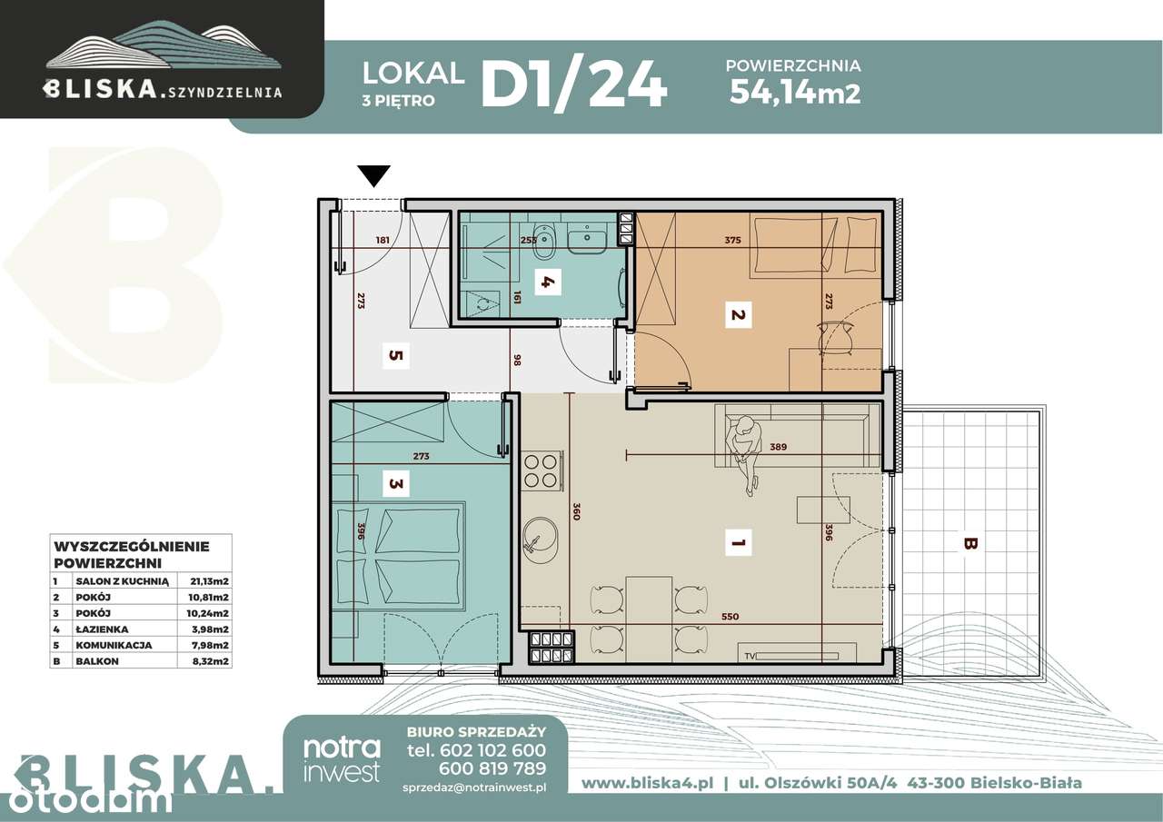Bliska4.Szyndzielnia  | mieszkanie 3-pok. | D1/24 - Pełny obrazek: 3/10