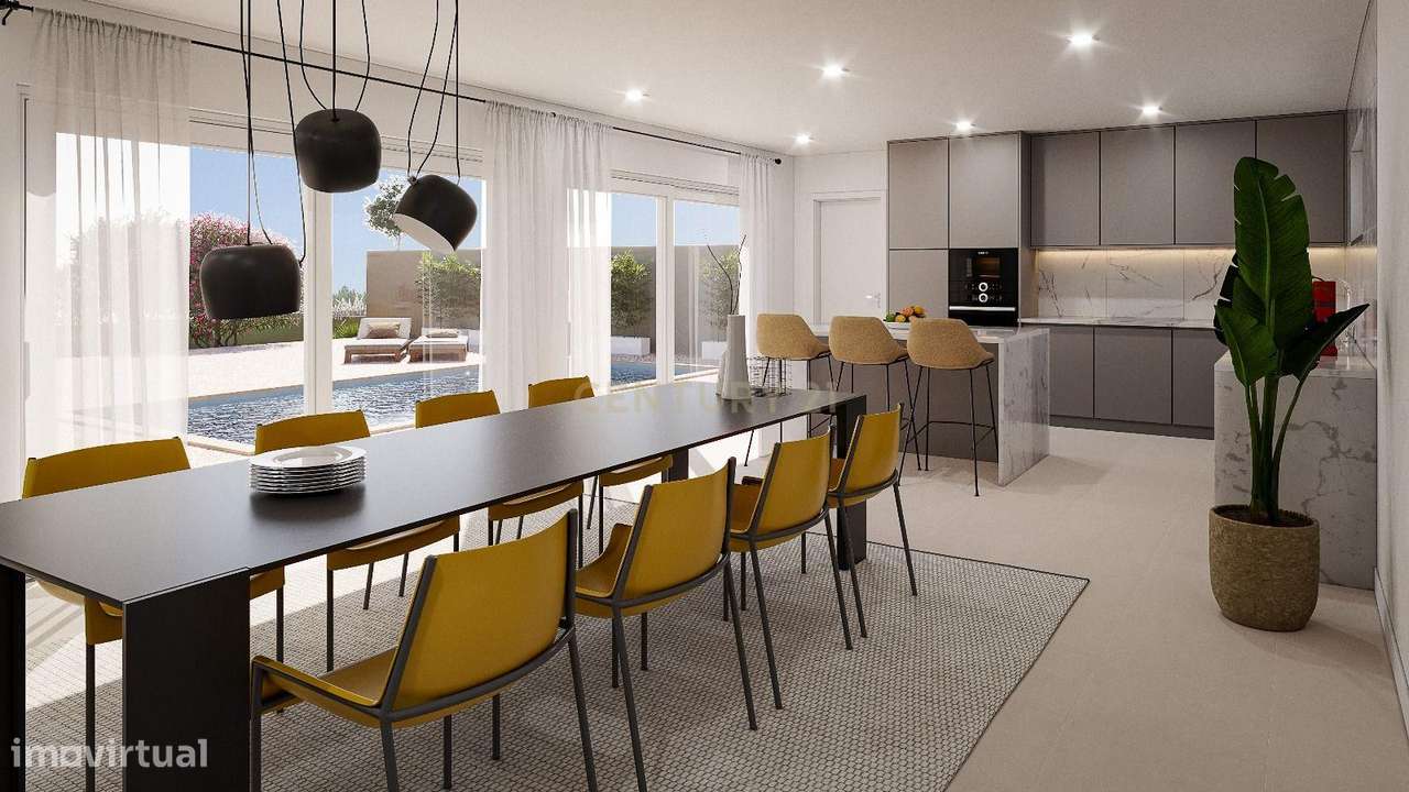 Luxuosa Moradia T3  num lote de terreno 732 m2 com piscina em Aljubarr-7