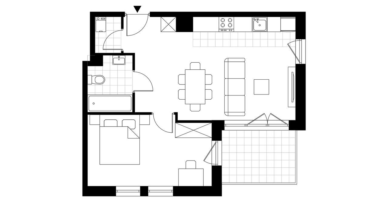 2-pokojowe mieszkanie 45m2 + balkon Bez Prowizji - Pełny obrazek: 3/8
